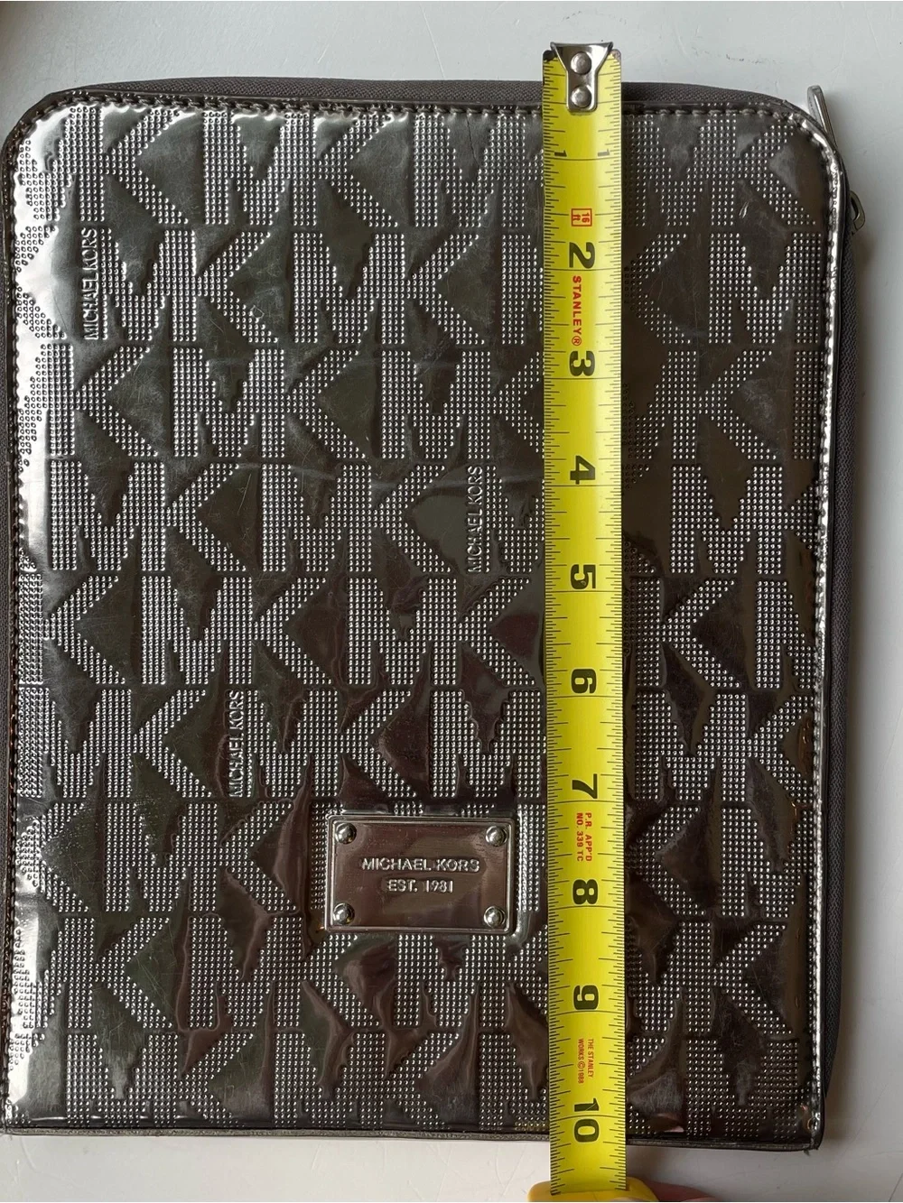 Michael Kors Metallic Bronze MK Logo Tablet Sleeve